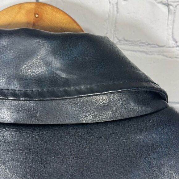 Levi Faux Leather Black Jacket Zippered Closure Vintage Motorcycle Style Size XL - Picture 6 of 12